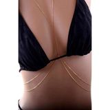 Sacce Scarves&Accessories Çelik İnce Zincir Vücut Kolyesi Body Chain Çelik Vücut Zinciri Gold Renk