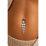 Sacce Scarves&Accessories Çelik Su Yolu Işık Seli Sallantılı Göbek Gümüş Renkli Piercing