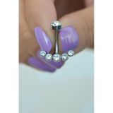 Sacce Scarves&Accessories Çelik Taşlı Göbek Gümüş Renk Piercing