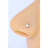 Sacce Scarves&Accessories DEFTVW12 316 lt Çelik 3 mm Yıldız Tektaş Burun Piercingi Gümüş Hızma