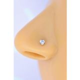 Sacce Scarves&Accessories DKSTYZ78 316 L Çelik 3 Mm Kalp Tektaş Burun Piercingi Gümüş Renk Hızma