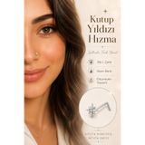 Sacce Scarves&Accessories Düşmeyen L Model Kutup Yıldızı Çelik Burun Hızması 316L Zirkon Taşlı