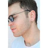 Sacce Scarves&Accessories Erkek Gümüş Renk Çelik Halka 20 mm Büyük Boy Küpe