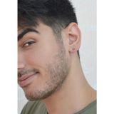 Sacce Scarves&Accessories Erkek Hologram Taşlı Çelik Tektaş Gümüş Küpe