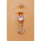 Sacce Scarves&Accessories FGKRSTU8 Çelik Yılan Figürlü Göbek Gold Piercing