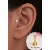 Sacce Scarves&Accessories Gold Çelik Yıldız 6 mm Tragus Helix Kıkırdak Conch Piercing