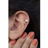 Sacce Scarves&Accessories Gold Manolya Çiçek Helix Kıkırdak Piercing