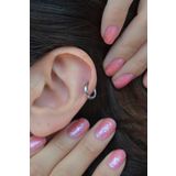 Sacce Scarves&Accessories Gümüş Renk Çelik Düz Halka Helix Kıkırdak Küpesi Piercing