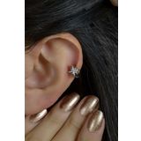 Sacce Scarves&Accessories Gümüş Renk Kuzey Yıldızı Halka Tragus Helix Kıkırdak Üst Lob Piercing