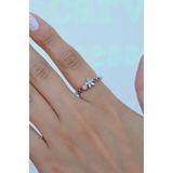 Sacce Scarves&Accessories Gümüş Renkli Mini Çiçekli Ince Yüzük Eklem Yüzüğü