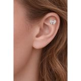 Sacce Scarves&Accessories Gümüş Renkli Taşlı Kurdele Fiyonk Figürlü Piercing Helix Kıkırdak Conch Lob