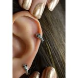 Sacce Scarves&Accessories Gümüş Renkli Yılan Tragus Helix Kıkırdak Üst Lob Piercing
