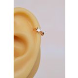 Sacce Scarves&Accessories Halka Model Beyaz Renk Mini Yıldızlı Tragus Helix Piercing