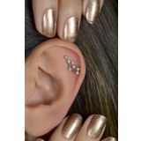 Sacce Scarves&Accessories İkizler Burcu Takımyıldızı Yıldızlı Piercing Helix Gümüş Renk Küpe