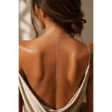 Sacce Scarves&Accessories İnce Pul Zincir Sırt Kolyesi Çoklu Kullanım Zarif Vücut Kolyesi