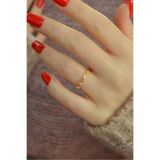 Sacce Scarves&Accessories İnce Sıralı Kalpli Yüzük Ayarlanabilir Eklem Yüzüğü İnce Yüzük