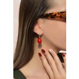 Sacce Scarves&Accessories Kırmızılı İncili Küpe