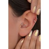 Sacce Scarves&Accessories Kıvrımlı Çelik Spiral 6 mm Tragus Helix Kıkırdak Gümüş Piercing