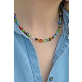 Sacce Scarves&Accessories Murano Cam Mini Renkli Nazar Boncuklu Choker Kolye