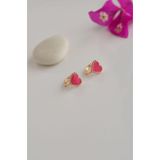 Sacce Scarves&Accessories Pembe Kalpli Çocuk Küpe