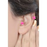 Sacce Scarves&Accessories Pembe Yıldız Tragus Helix Mini Küpe Piercing