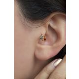 Sacce Scarves&Accessories Renkli Kalp Halka Tragus Helix Kıkırdak Küpesi Piercing