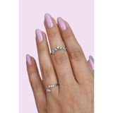 Sacce Scarves&Accessories Şarmaşık Çiçek Prenses Tacı Figürlü Yüzük Ayarlanabilir Eklem Yüzüğü İnce Yüzük Seti Silver Renk