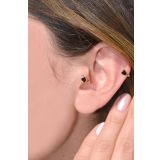 Sacce Scarves&Accessories Siyah Kalpli Halka Tragus Kıkırdak Küpesi Piercing