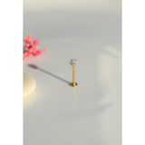 Sacce Scarves&Accessories Taşlı Top Uçlu Çelik Dudak Dil 12 mm Gold Piercing