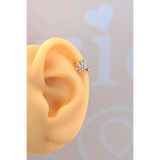 Sacce Scarves&Accessories Zirkon Taşlı Kalp Model Helix Piercing Küpe Kıkırdak Lob Uyumlu