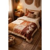 Saçlı Battaniye 160X210 Etnik Desenli Termal - 160 x 210 cm - Çok Renkli