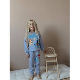 Sacro Kids Bluey Dijital Baskılı Şardonlu 3 Iplik Sweatshirt-Eşofman Altı Kışlık Kız Çocuk Takım - Lila - 3 - 4 Yaş