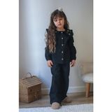 Sacro Kids Düğmeli Gömlek - Pantolon 2'li Kız Çocuk Takım - Siyah - 4 - 5 Yaş