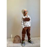 Sacro Kids Hayvan Figürlü Dijital Baskılı Şardonlu 3 Iplik Sweatshirt-Eşofman Altı Kışlık Erkek Çocuk Takım - Kahverengi - 4 - 5 Yaş