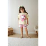Sacro Kids Hello Kity Desenli Şort-Tişört Yazlık Kız Çocuk Takım - Çok Renkli - 3 - 4 Yaş