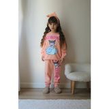 Sacro Kids Kuromi Desenli Eşofman-Sweatshirt 2 Iplik Mevsimlik Kız Çocuk Takım - Yavru Agzı - 3 - 4 Yaş
