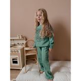Sacro Kids Laretto Kalp Desenli Garson Boy Eşofman-Sweatshirt 3 İplik Şardonlu Kışlık Kız Çocuk Takım - 5 - 6 Yaş - Yeşil