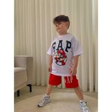 Sacro Kids Super Mario Baskılı 2 Iplik Tshirt-Şort Yazlık Erkek Çocuk Takım - 3 - 4 Yaş - Çok Renkli