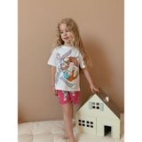 Sacro Kids Tavşan Baskılı Şort-Tişört Yazlık Kız Çocuk Takım - 3 - 4 Yaş - Çok Renkli