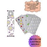 Sadan Dekoratif Desenli Dayanıklı Kumaş Ütü Masası Örtüsü Kılıfı Bezi 50*120 cm Lastikli - 50 x 120 cm