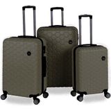 Saddlebag Altıgen Desen Abs Seyahat Valizi, Canyon Serisi, 3'lü Set - Platin