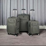 Saddlebag Carry-On Premium Lüx Kumaş Seyehat Valizi 3' Lü Set - Gri