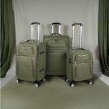 Saddlebag Carry-On Premium Lüx Kumaş Seyehat Valizi 3' Lü Set - Haki