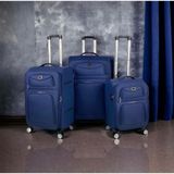 Saddlebag Carry-On Premium Lüx Kumaş Seyehat Valizi 3' Lü Set - Lacivert