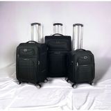Saddlebag Carry-On Premium Lüx Kumaş Seyehat Valizi 3' Lü Set - Siyah