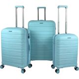Saddlebag Karbon Pp Seyahat Valizi Horizon Serisi Kırılmaz Bavul, 3'lü Set - Bebe Mavisi