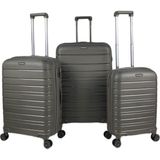Saddlebag Karbon Pp Seyahat Valizi Horizon Serisi Kırılmaz Bavul, 3'lü Set - Füme