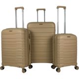 Saddlebag Karbon Pp Seyahat Valizi Horizon Serisi Kırılmaz Bavul, 3'lü Set - Gold