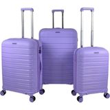 Saddlebag Karbon Pp Seyahat Valizi Horizon Serisi Kırılmaz Bavul, 3'lü Set - Lila