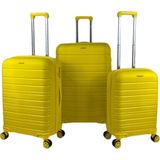 Saddlebag Karbon Pp Seyahat Valizi Horizon Serisi Kırılmaz Bavul, 3'lü Set - Sarı
